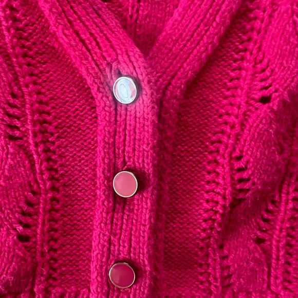 Tommy Hilfiger Button Up Red Pink Barbie Lids Knitted Cardigan Kids size 4-5 - Picture 5 of 8